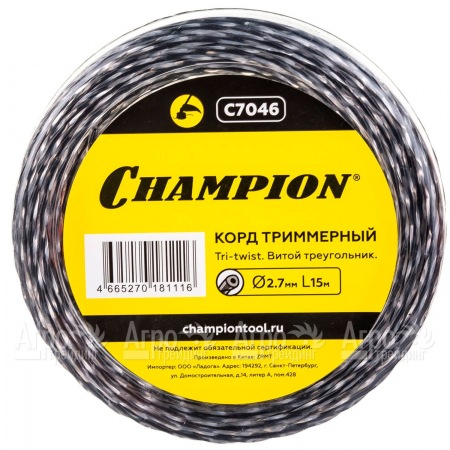 Корд триммерный Champion Tri-twist 2.7мм, 15м (витой треугольник)  в Нижнем Новгороде