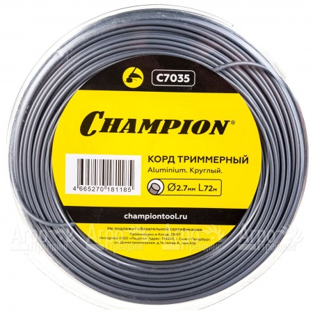 Корд триммерный Champion Aluminium 2.7мм, 72м (круглый)+нож  в Нижнем Новгороде