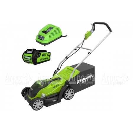 Газонокосилка аккумуляторная GreenWorks G-Max G40LM35K2 40V 35 см  в Нижнем Новгороде